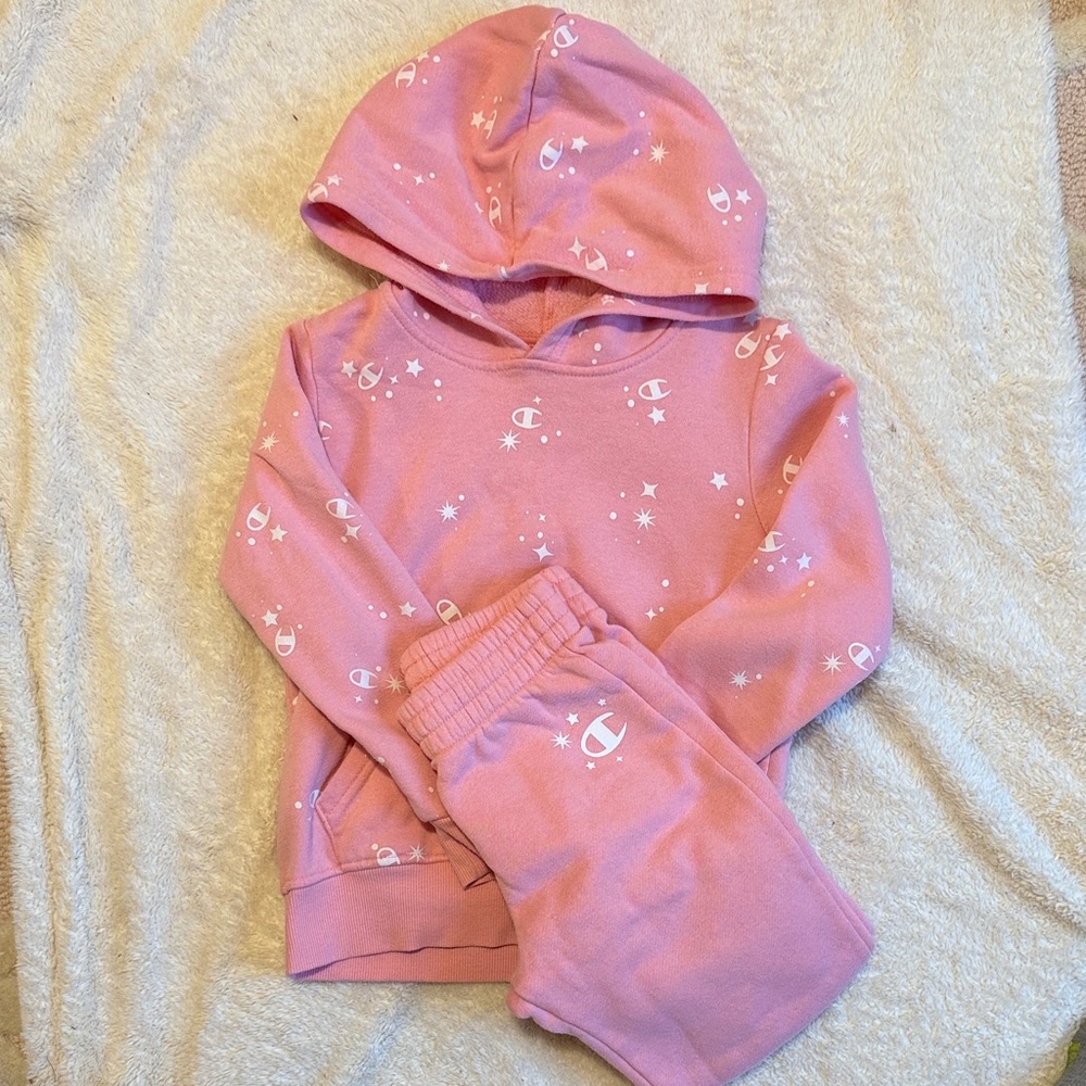 Champion Pink Kids Hoodie and Joggers Set